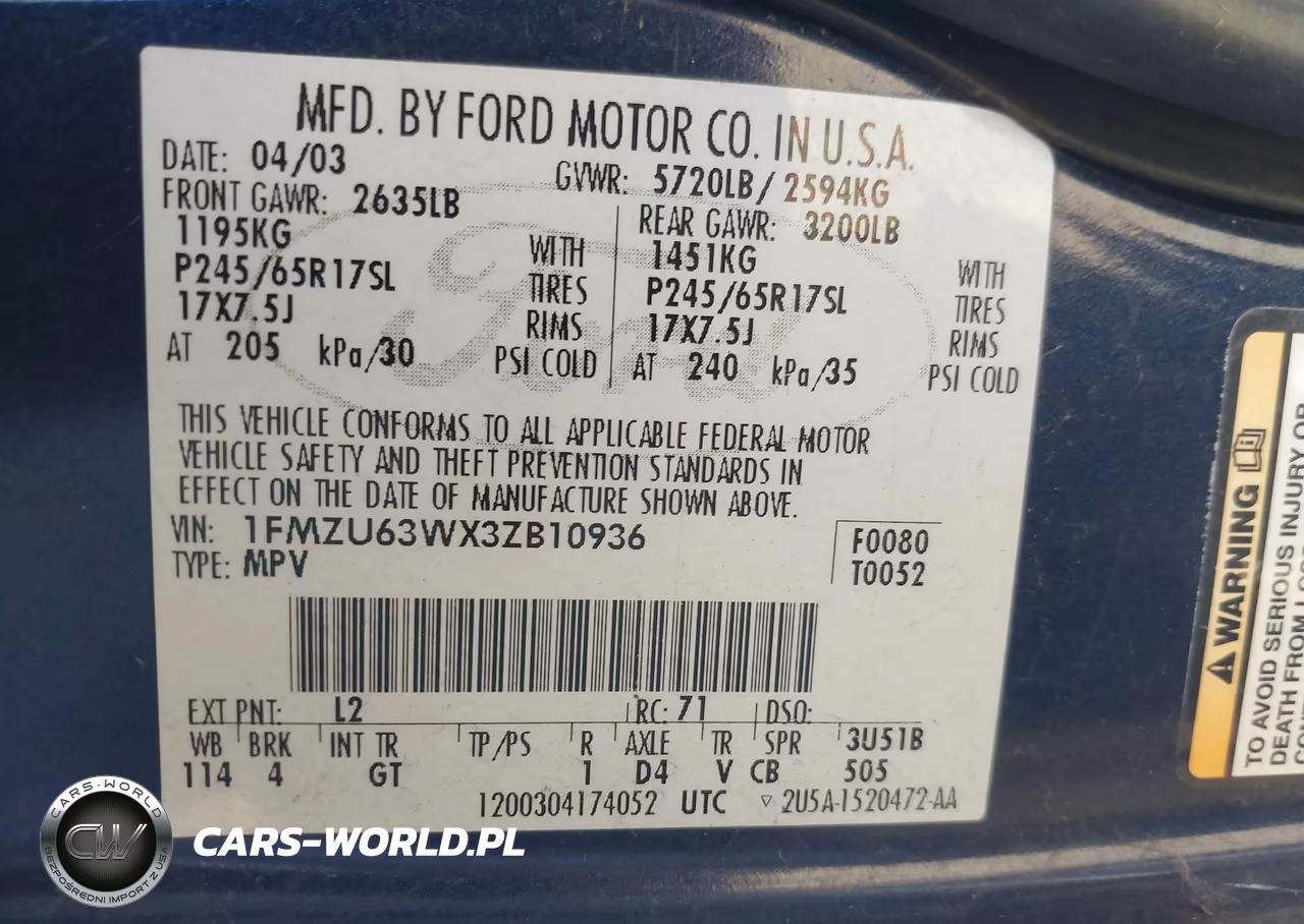 2003 Ford Explorer Nbx-Xlt VIN:1FMZU63WX3ZB10936 - 9