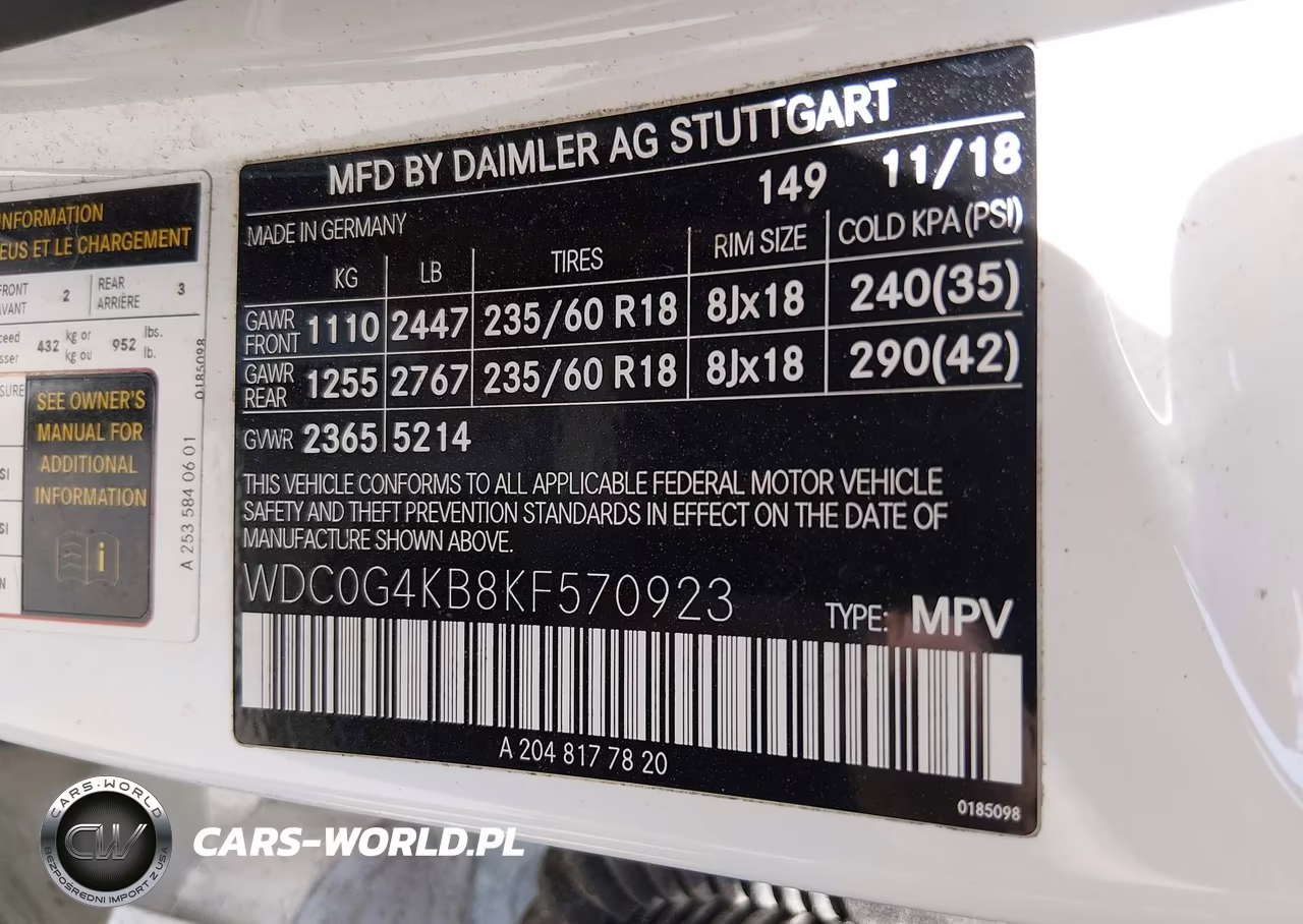 2019 Mercedes-Benz Glc 300 4Matic VIN:WDC0G4KB8KF570923 - 9