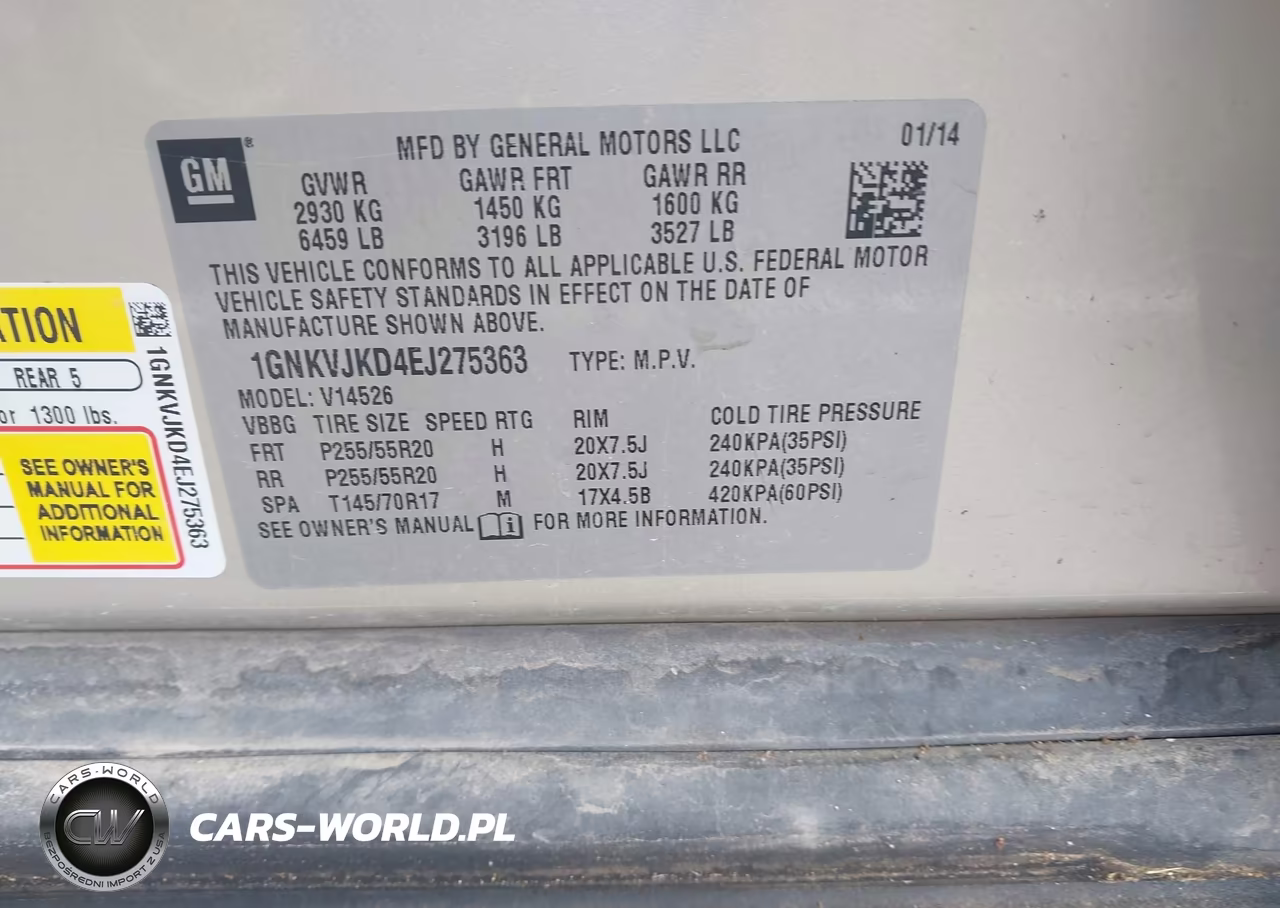2014 CHEVROLET TRAVERSE LTZ VIN:1GNKVJKD4EJ275363 - 9
