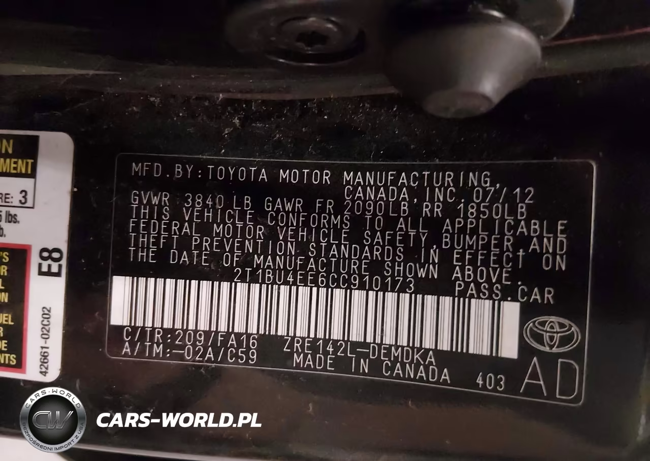 2012 Toyota Corolla L VIN:2T1BU4EE6CC910173 - 9