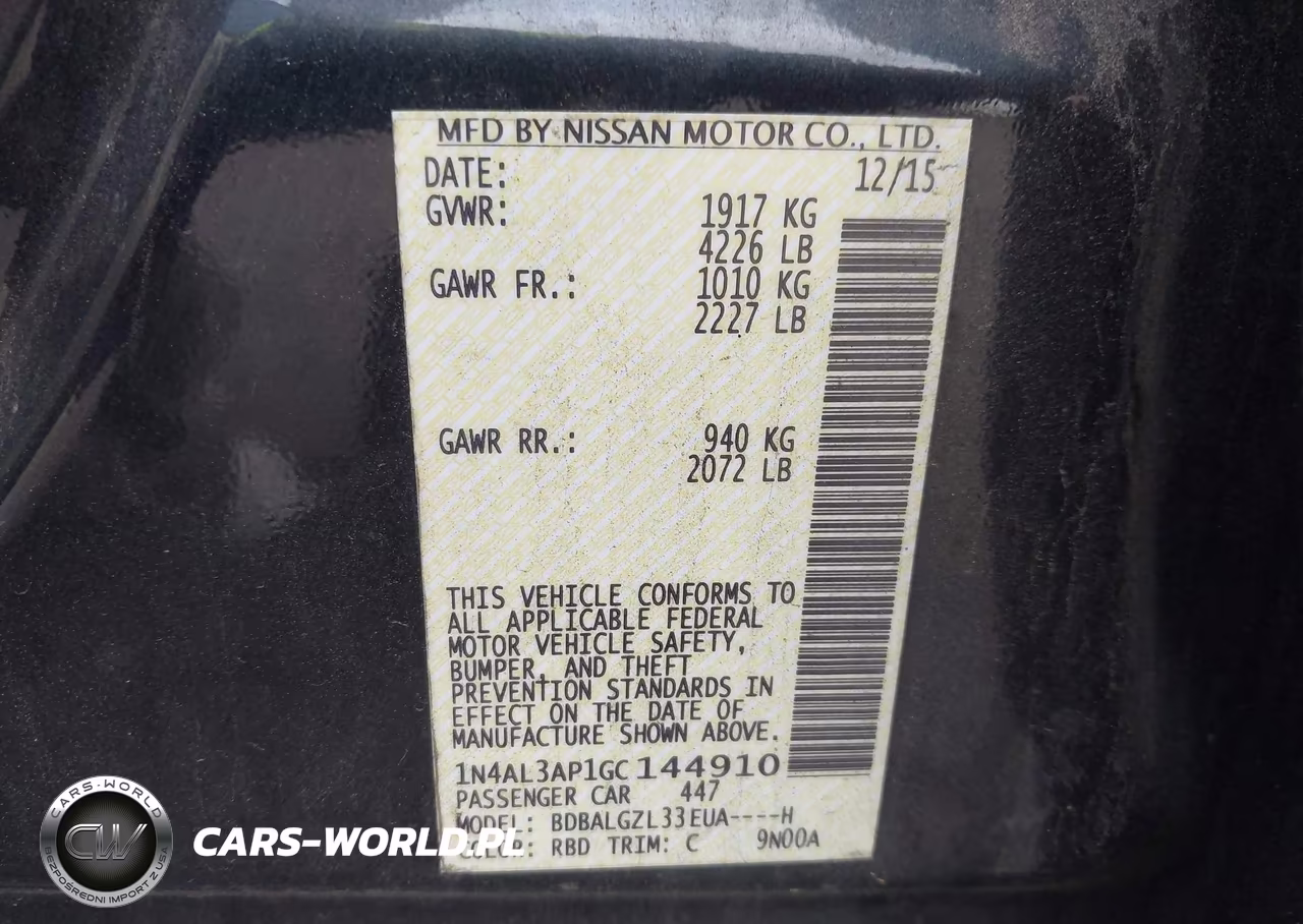 2016 Nissan Altima 2.5 S VIN:1N4AL3AP1GC144910 - 9
