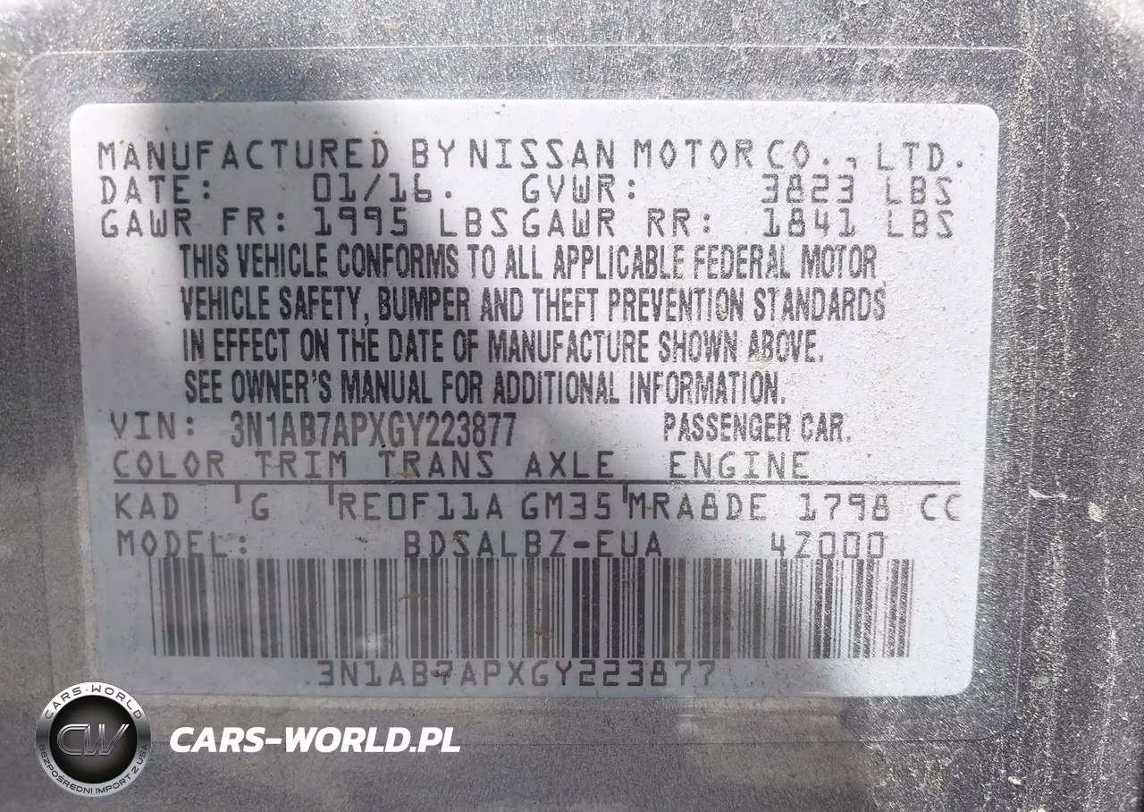 2016 Nissan Sentra S VIN:3N1AB7APXGY223877 - 9