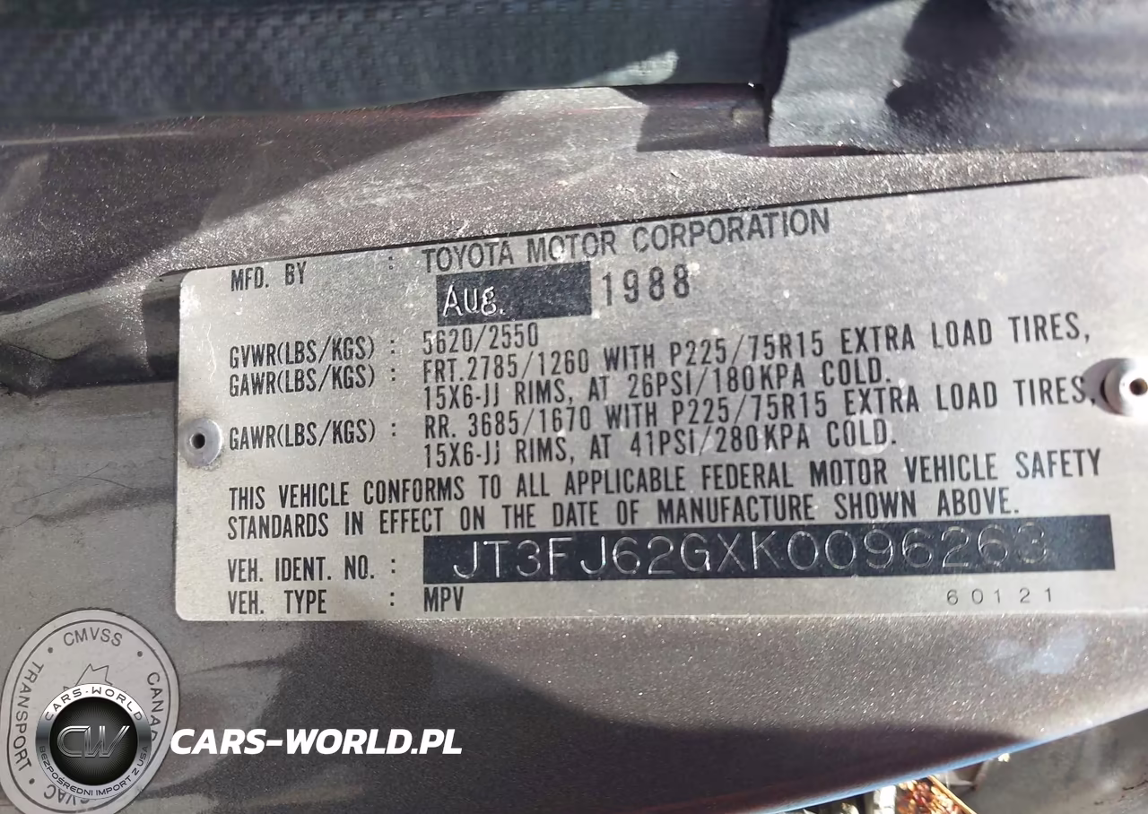 1989 Toyota Land Cruiser Fj62 Gx VIN:JT3FJ62GXK0096263 - 9