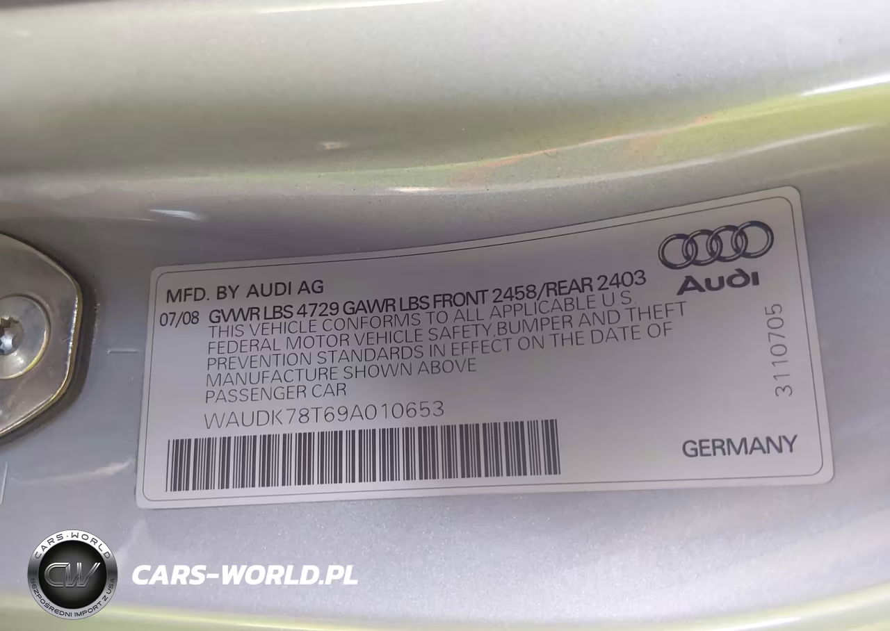 2009 Audi A5 3.2L VIN:WAUDK78T69A010653 - 9