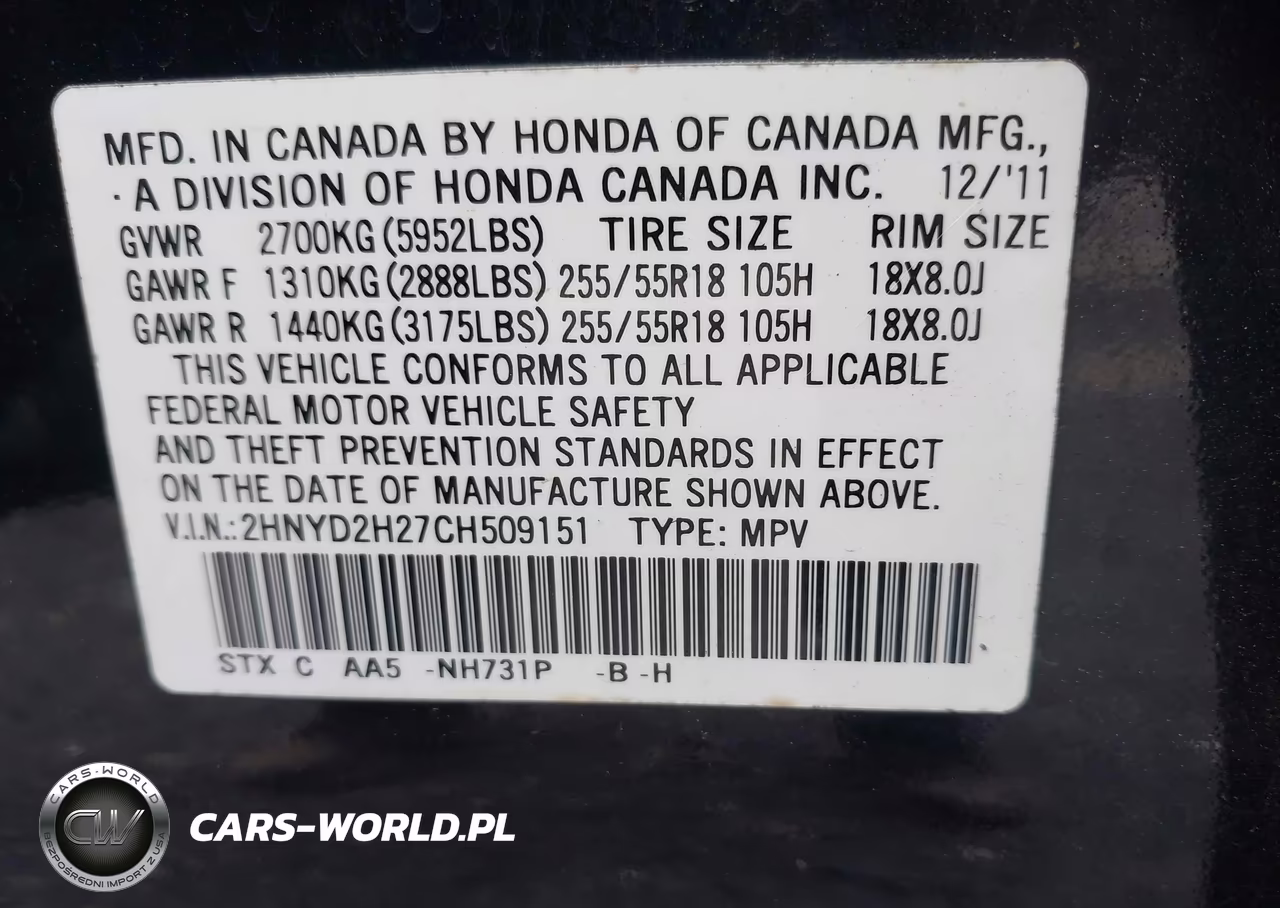 2012 Acura Mdx VIN:2HNYD2H27CH509151 - 9