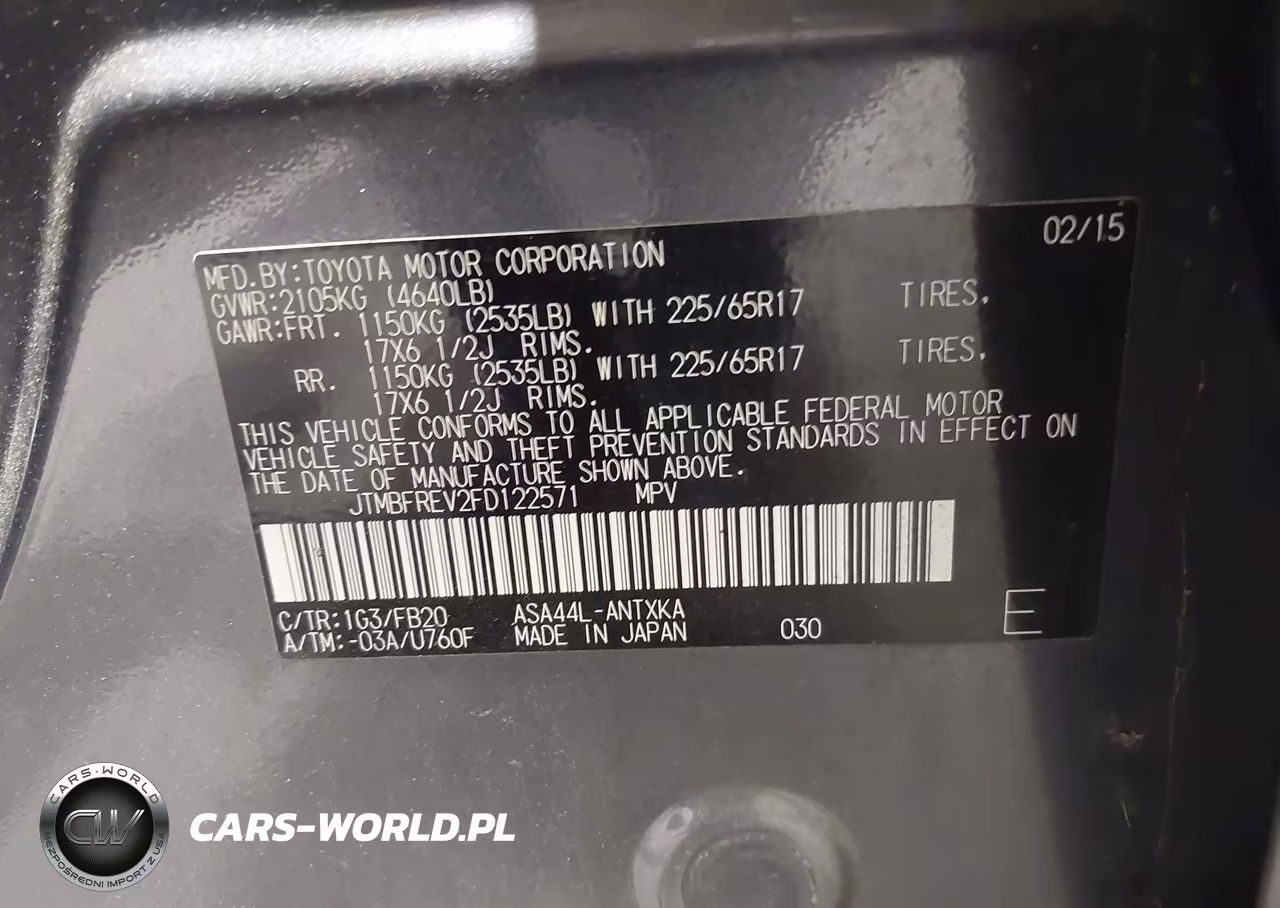 2015 Toyota Rav4 Le VIN:JTMBFREV2FD122571 - 9