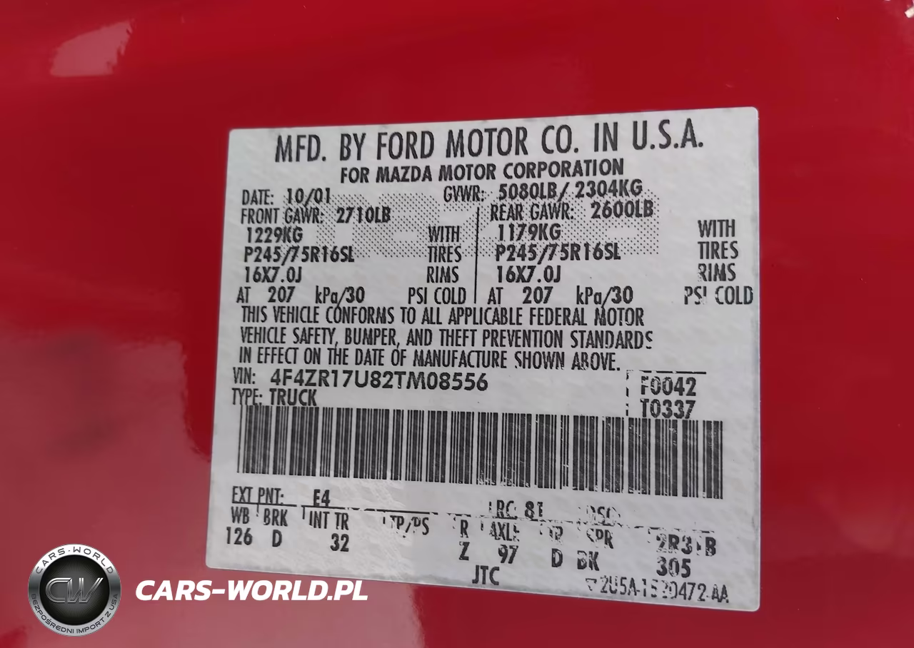 2002 Mazda B3000 VIN:4F4ZR17U82TM08556 - 9