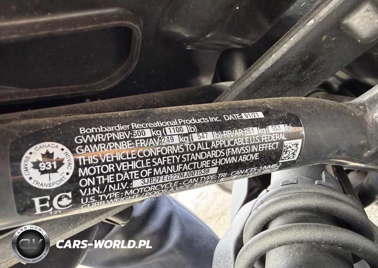 2021 Can-Am Ryker VIN:3JB2FEG22MJ001539 - 8