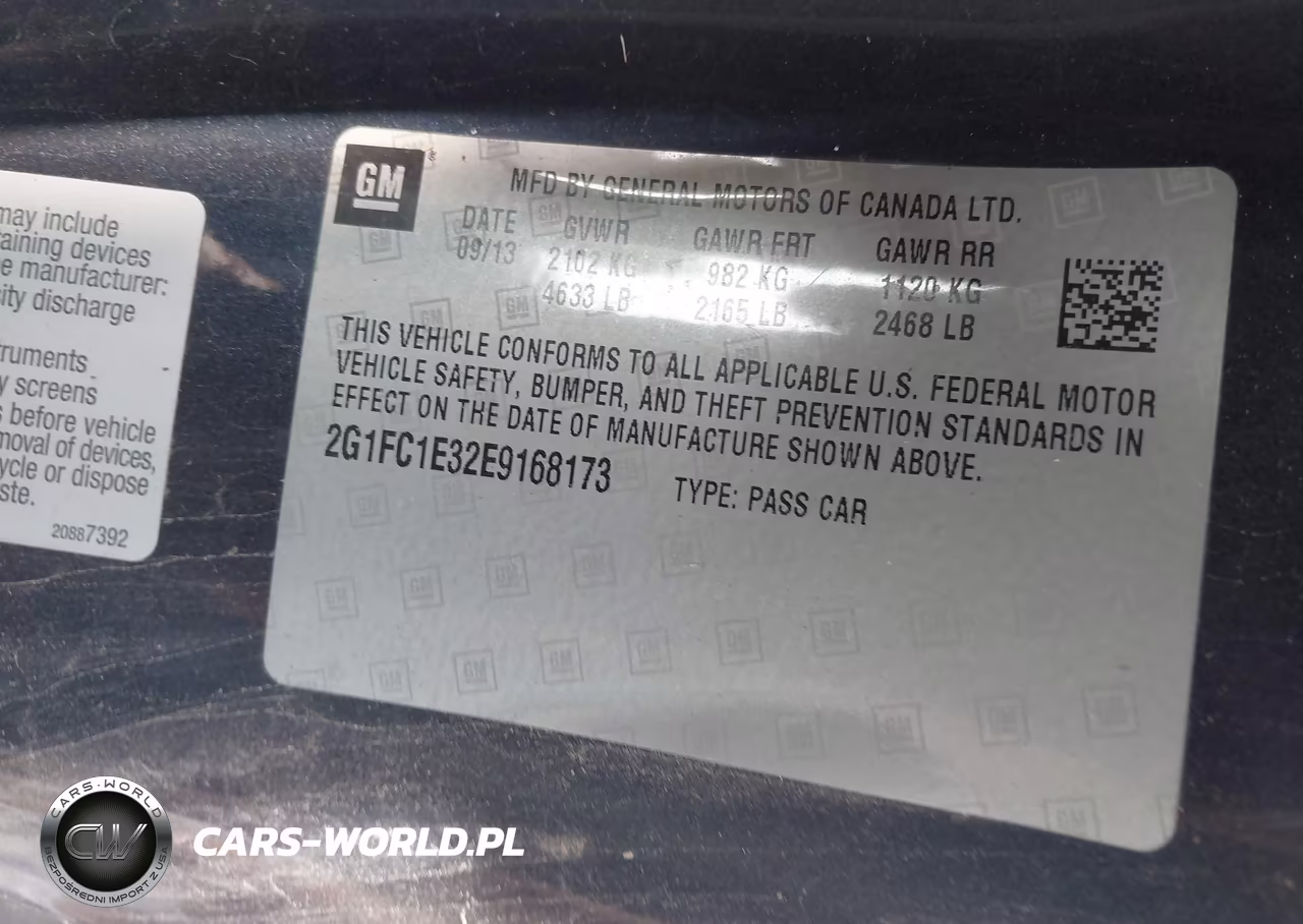 2014 Chevrolet Camaro 2Lt VIN:2G1FC1E32E9168173 - 9