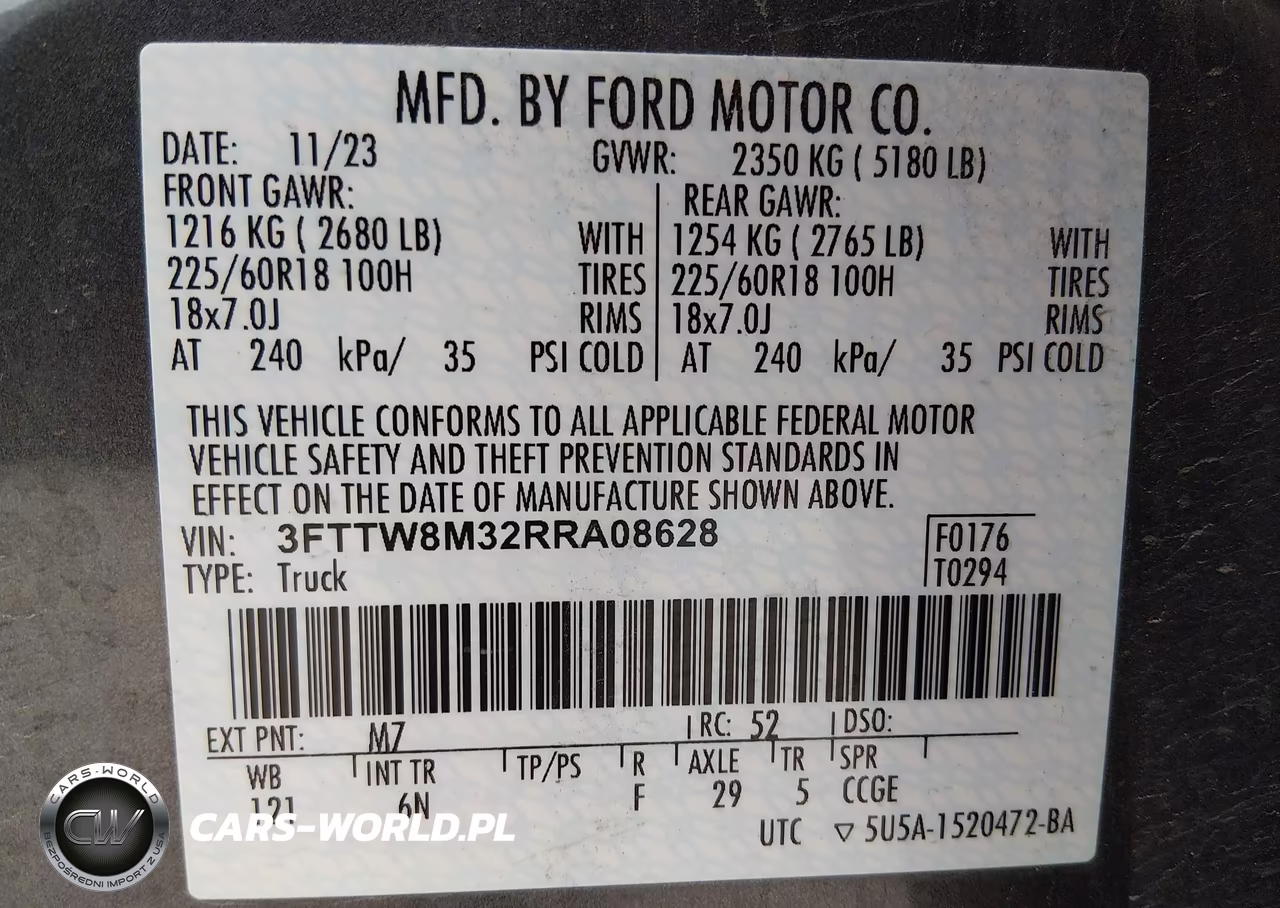 2024 Ford Maverick Lariat VIN:3FTTW8M32RRA08628 - 9