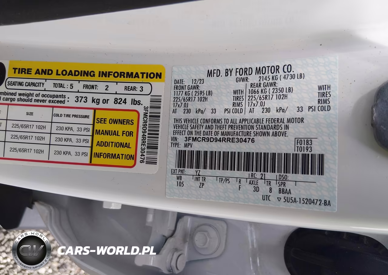 2024 Ford Bronco Sport Badlands VIN:3FMCR9D94RRE30476 - 9