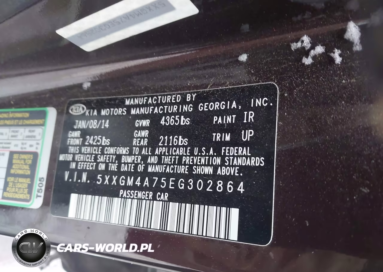 2014 Kia Optima Lx VIN:5XXGM4A75EG302864 - 9