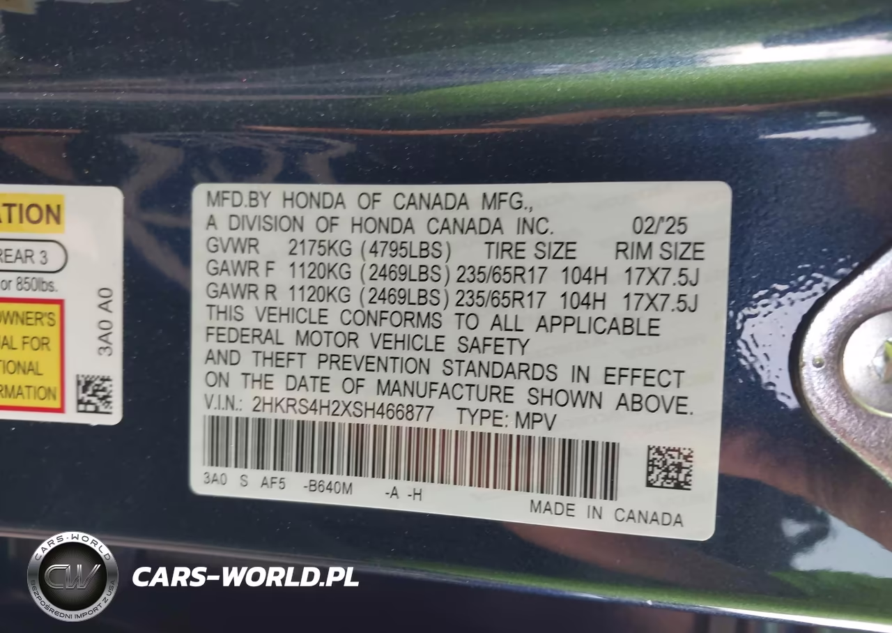 2025 Honda Cr-V Lx Awd VIN:2HKRS4H2XSH466877 - 9
