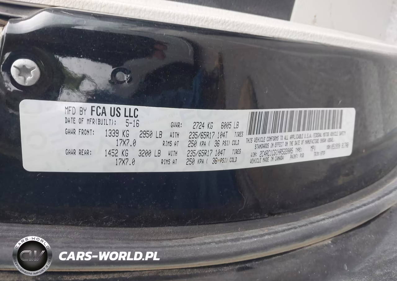 2017 Chrysler Pacifica Lx VIN:2C4RC1CG1HR522005 - 9