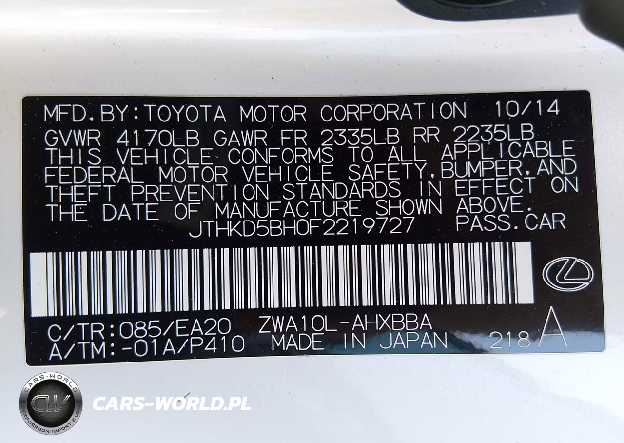 2015 Lexus Ct 200H VIN:JTHKD5BH0F2219727 - 9