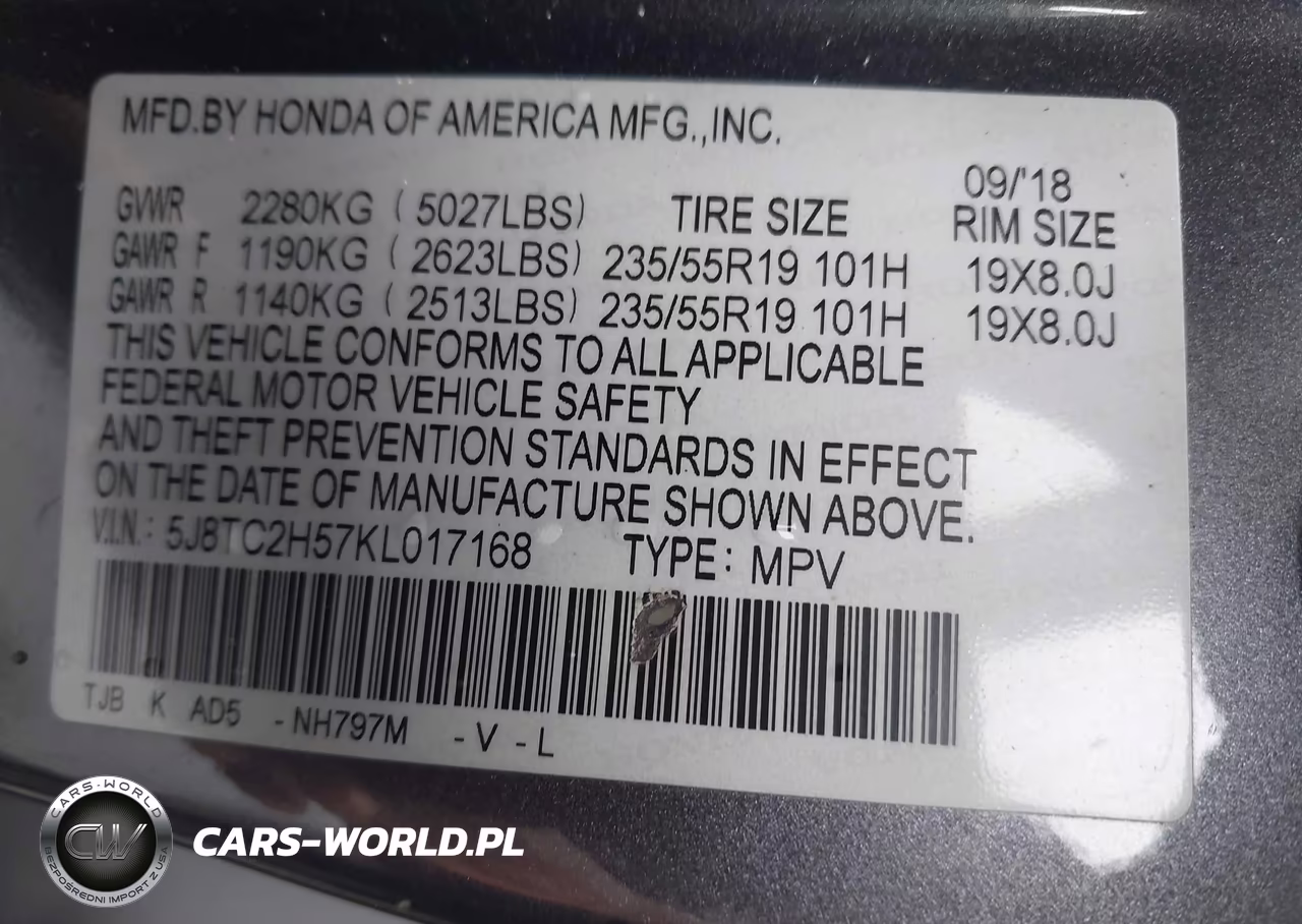 2019 Acura Rdx Technology Package VIN:5J8TC2H57KL017168 - 9
