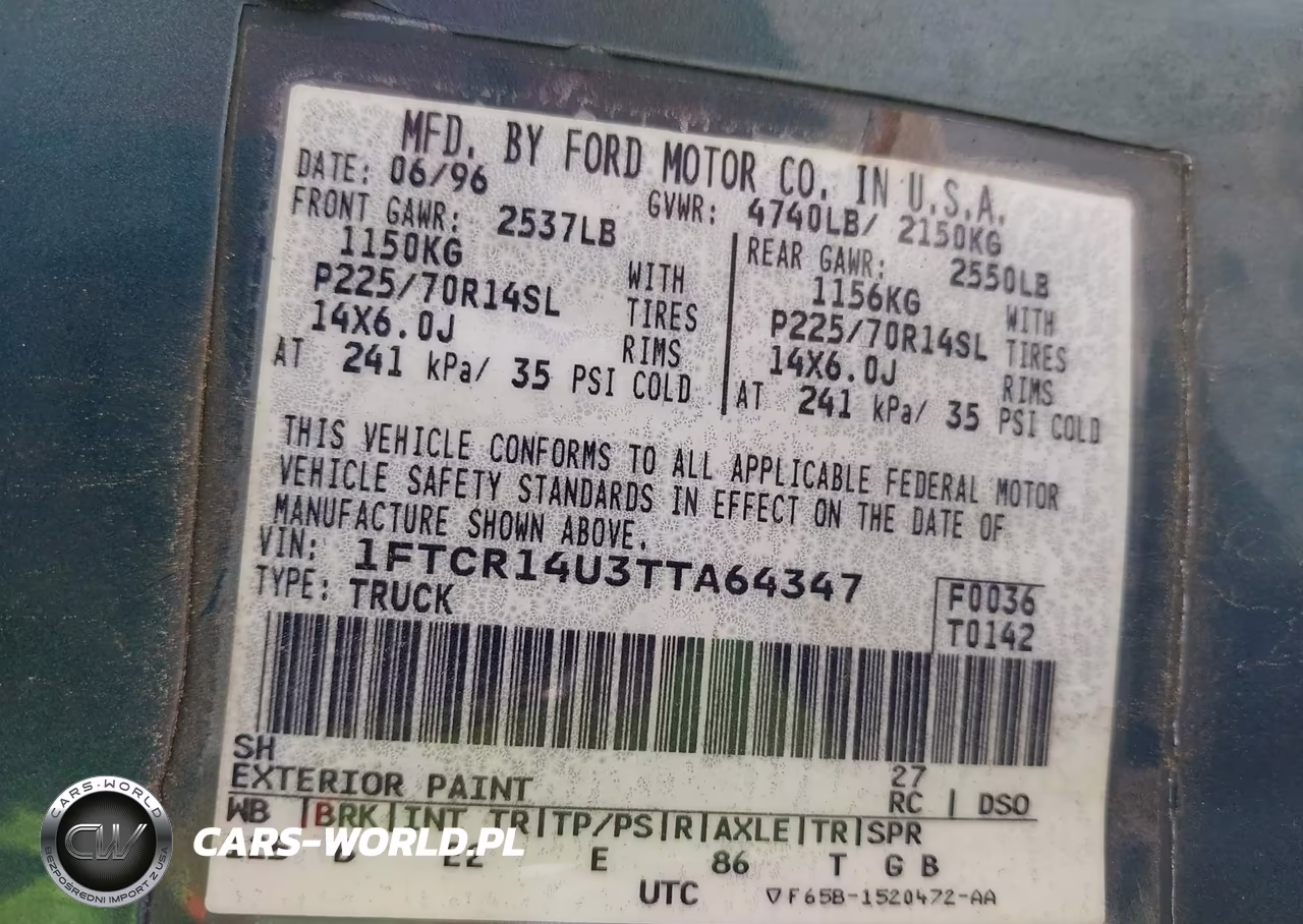 1996 Ford Ranger Super Cab VIN:1FTCR14U3TTA64347 - 9