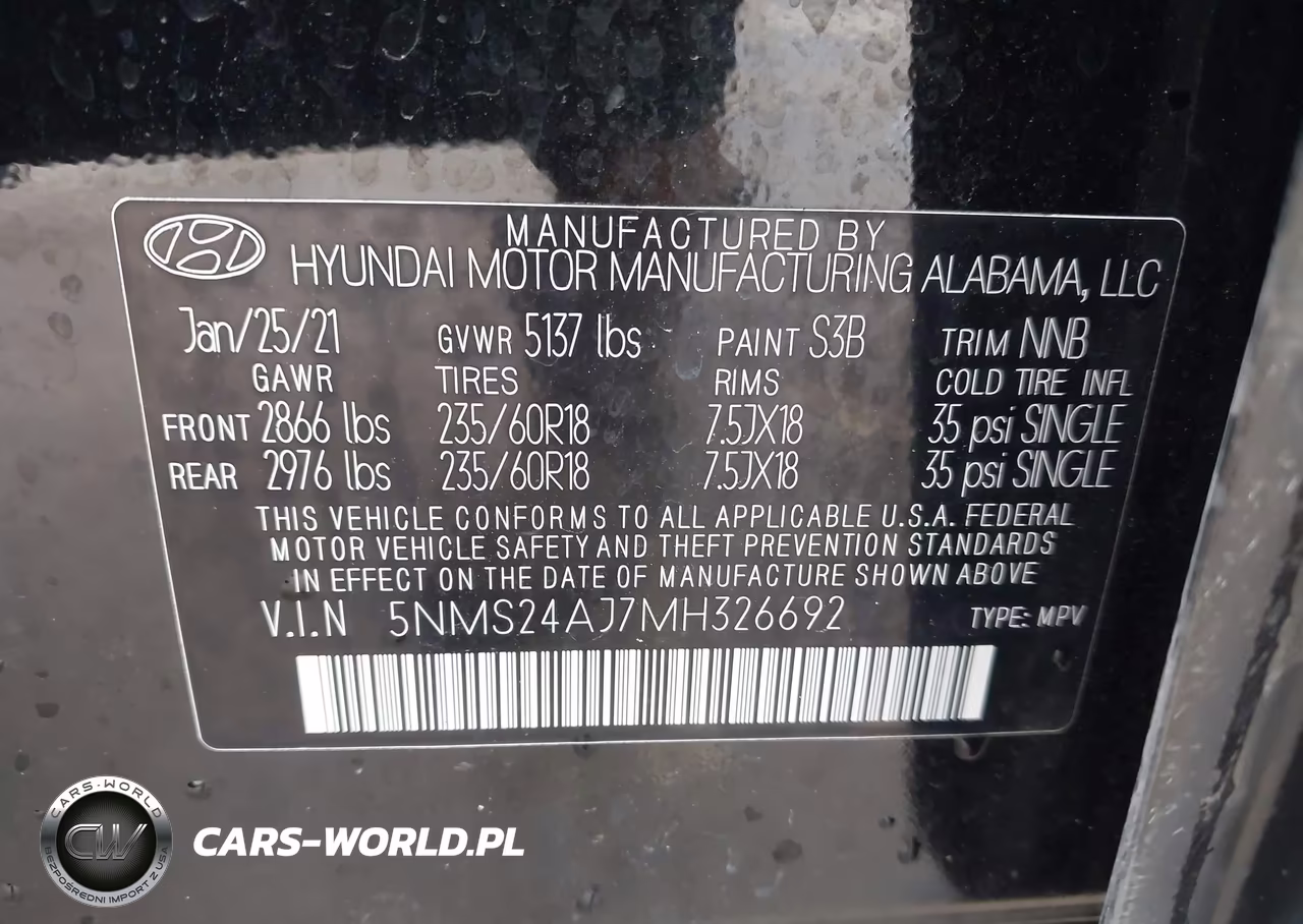 2021 Hyundai Santa Fe Sel VIN:5NMS24AJ7MH326692 - 9