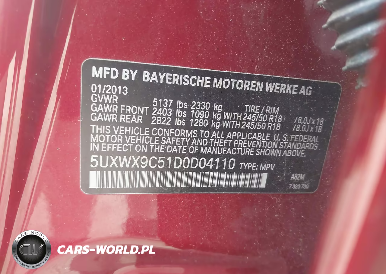 2013 BMW X3 xDrive28I VIN:5UXWX9C51D0D04110 - 9