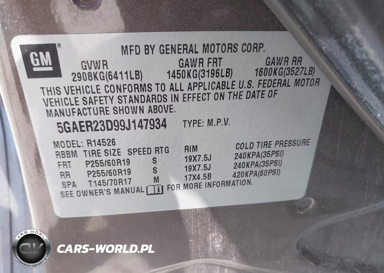 2009 Buick Enclave Cxl VIN:5GAER23D99J147934 - 9
