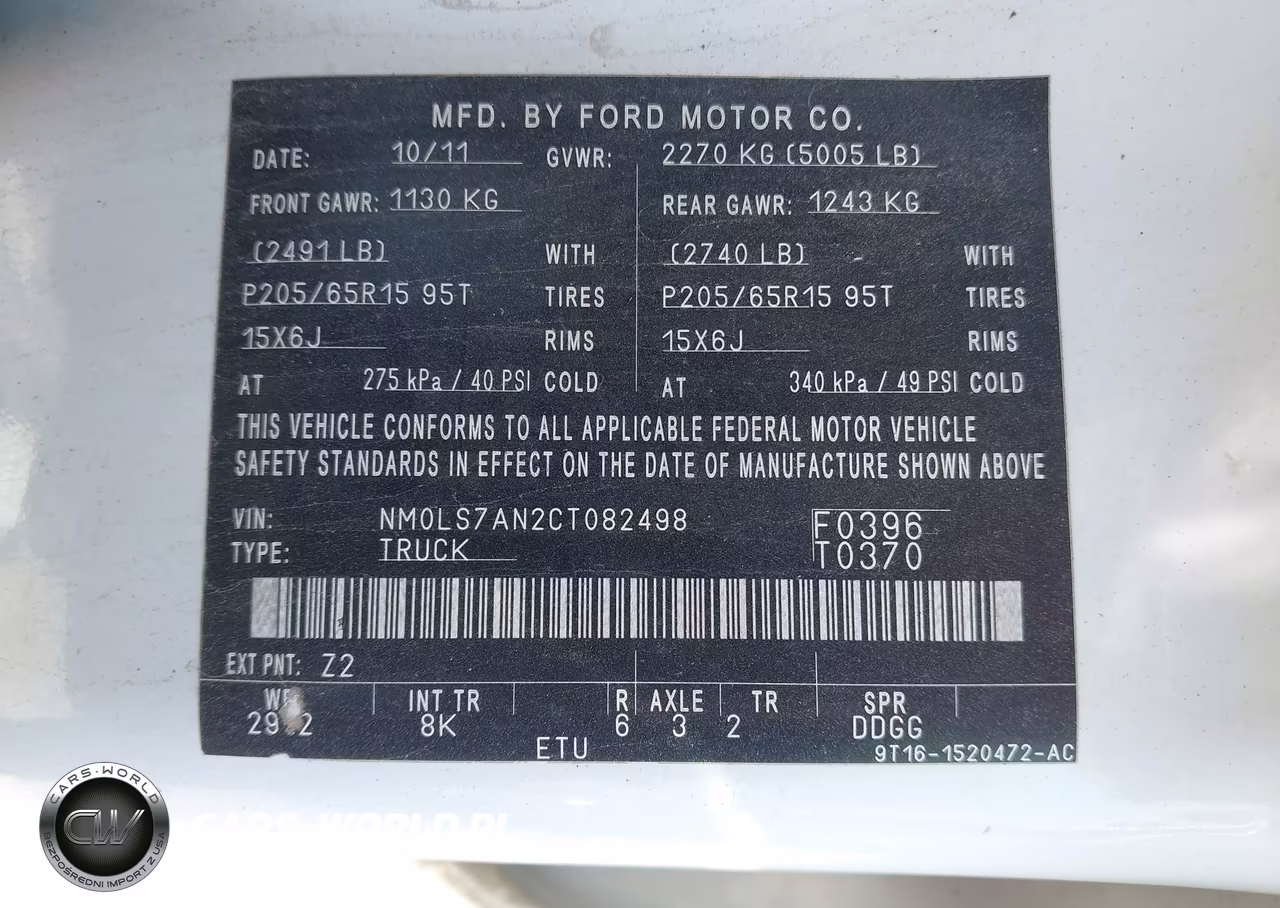 2012 Ford Transit Connect Xl VIN:NM0LS7AN2CT082498 - 9