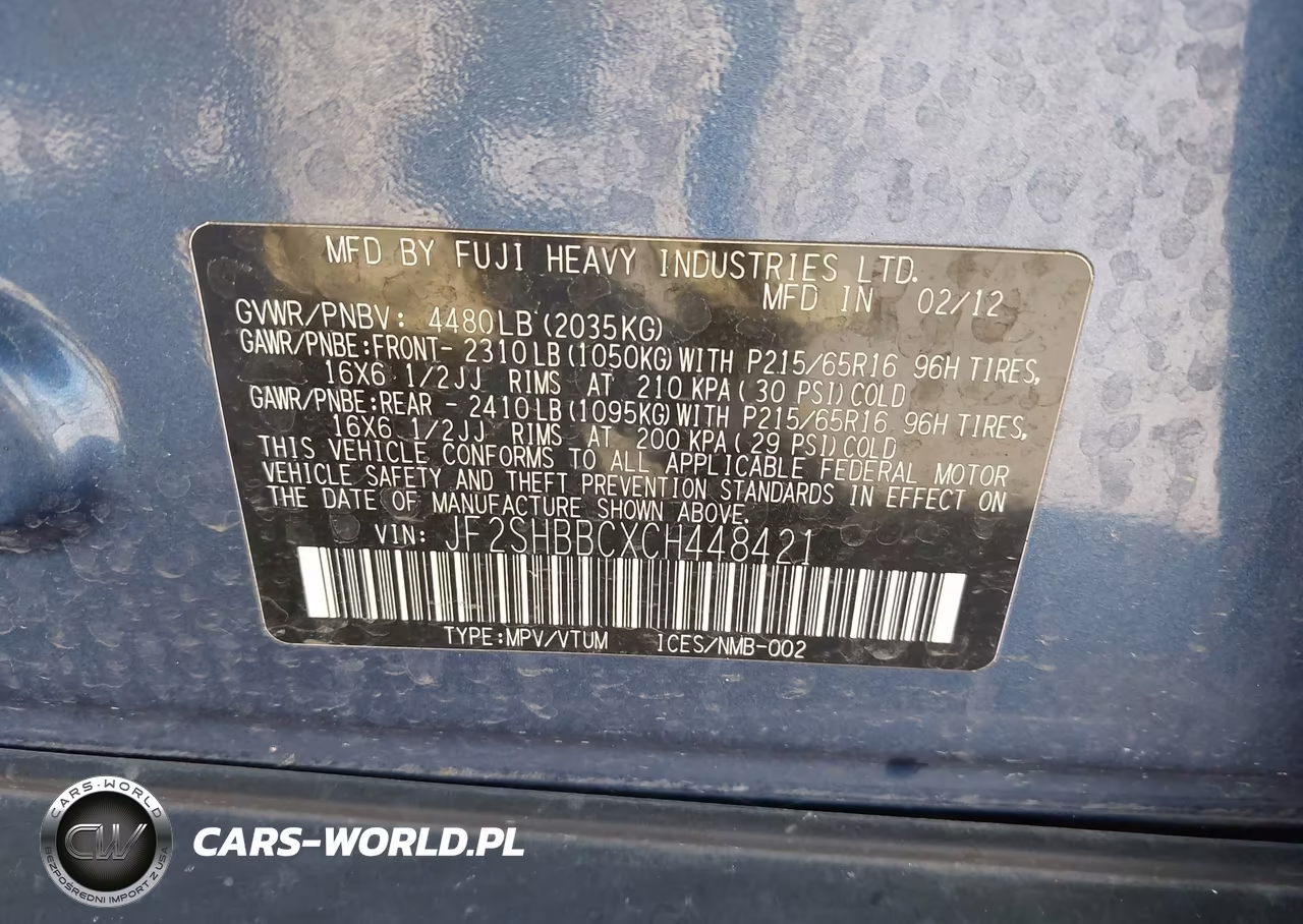 2012 Subaru Forester 2.5X VIN:JF2SHBBCXCH448421 - 9