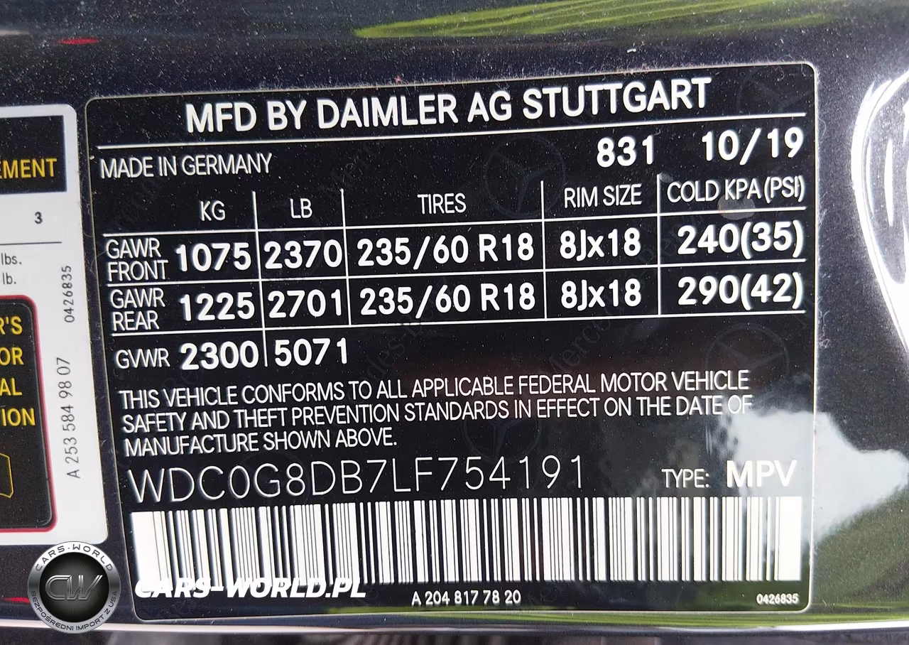2020 Mercedes-Benz Glc 300 VIN:WDC0G8DB7LF754191 - 9