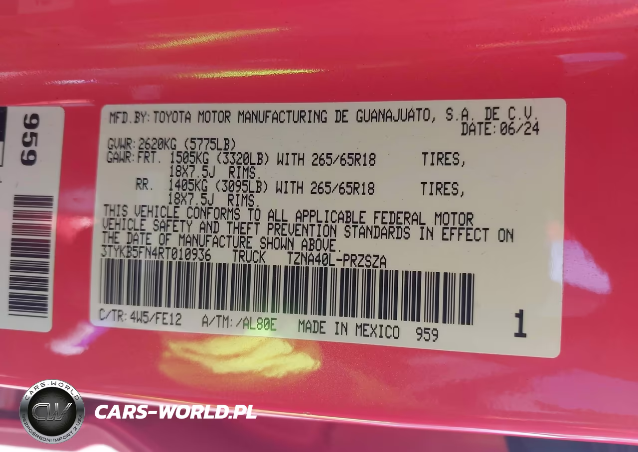 2024 Toyota Tacoma Trd Sport VIN:3TYKB5FN4RT010936 - 9