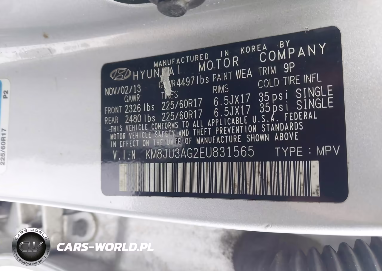 2014 Hyundai Tucson Se VIN:KM8JU3AG2EU831565 - 9