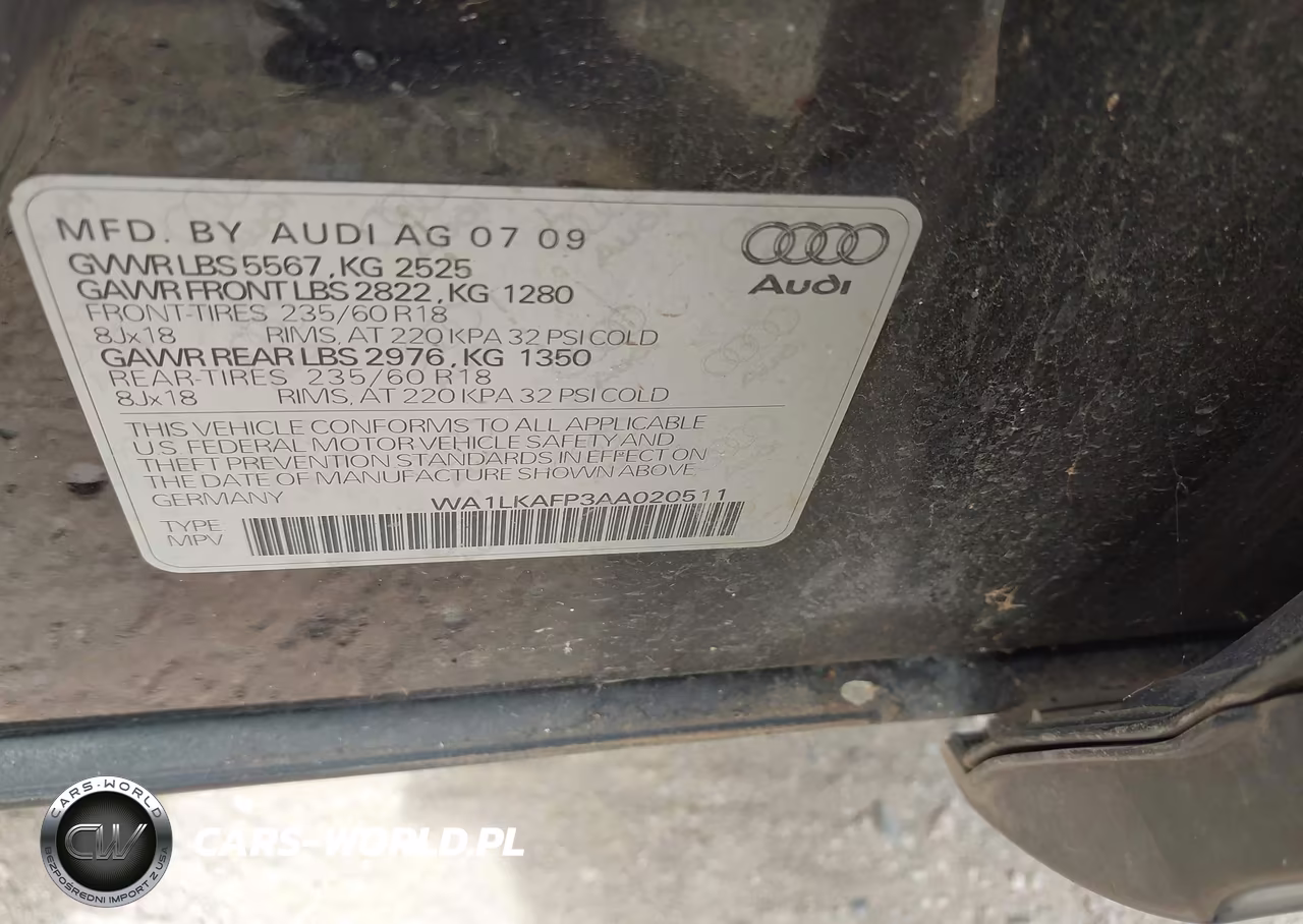 2010 Audi Q5 3.2 Premium VIN:WA1LKAFP3AA020511 - 9