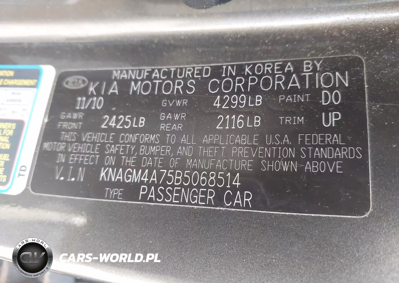 2011 Kia Optima Lx VIN:KNAGM4A75B5068514 - 9