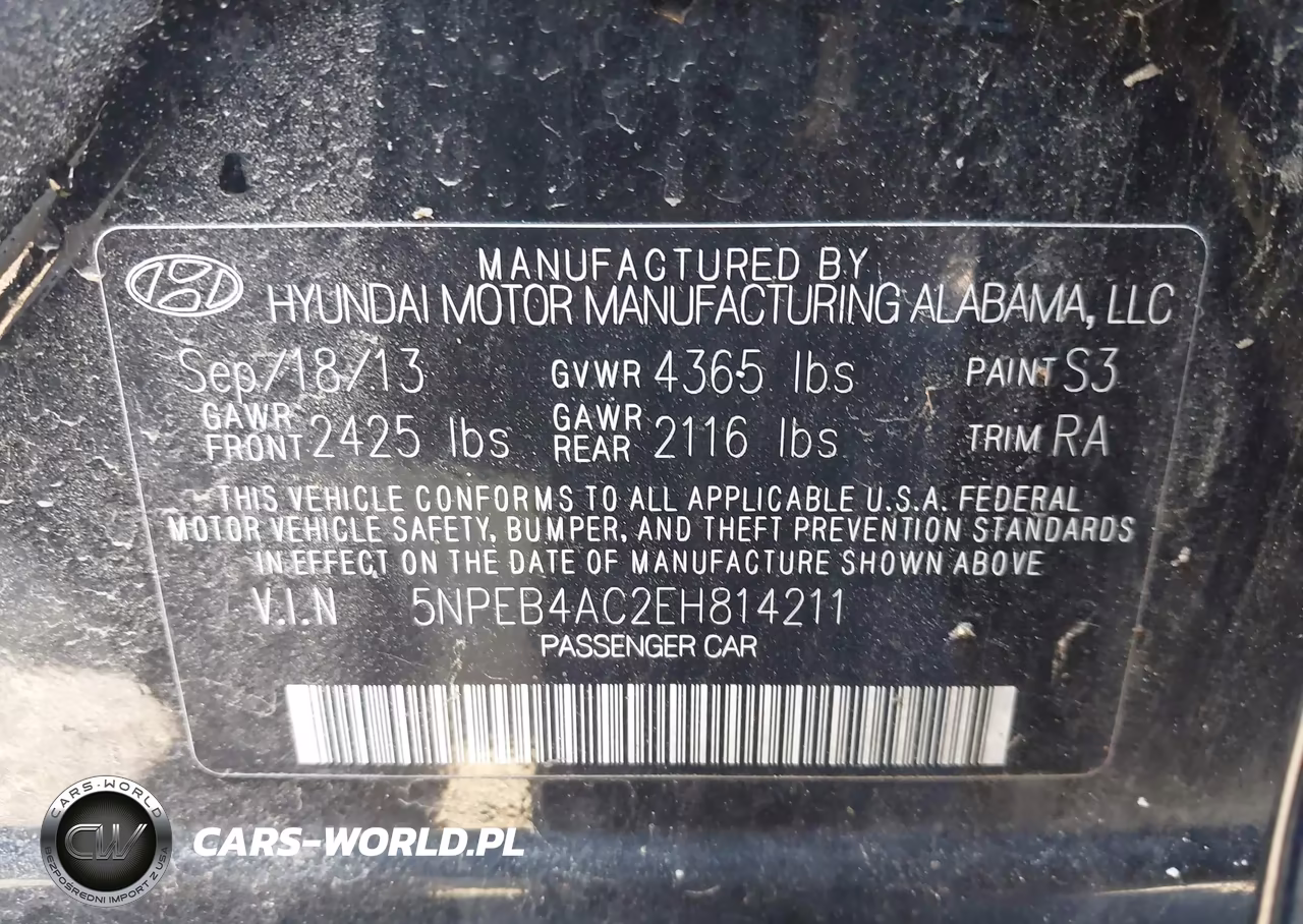 2014 Hyundai Sonata Gls VIN:5NPEB4AC2EH814211 - 9