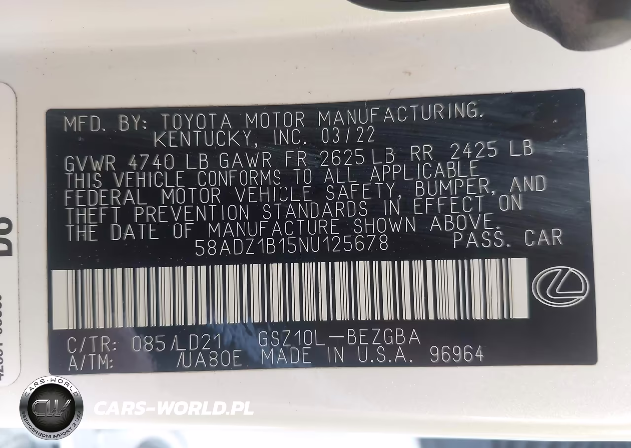 2022 Lexus Es 350 VIN:58ADZ1B15NU125678 - 9