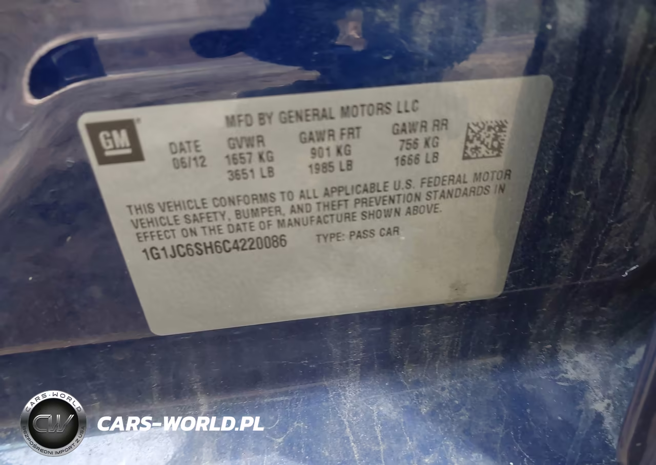 2012 Chevrolet Sonic 2Lt VIN:1G1JC6SH6C4220086 - 9
