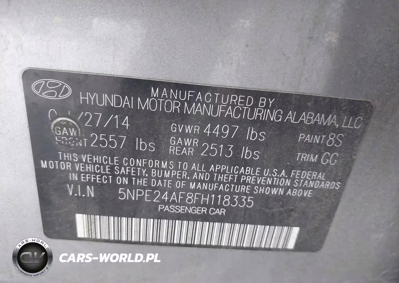 2015 Hyundai Sonata Se VIN:5NPE24AF8FH118335 - 9