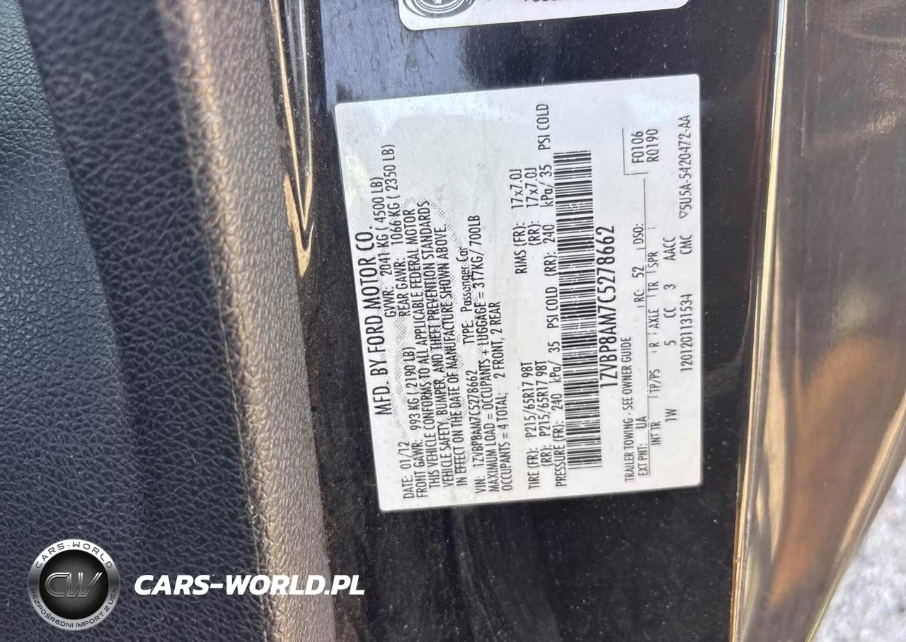 2012 Ford Mustang V6 VIN:1ZVBP8AM7C5278662 - 9