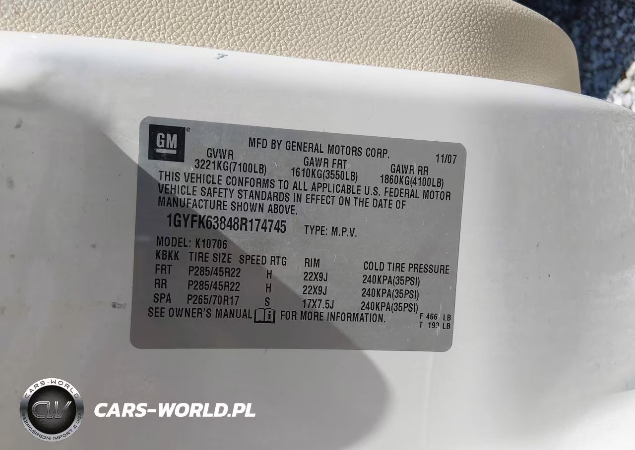 2008 Cadillac Escalade VIN:1GYFK63848R174745 - 9
