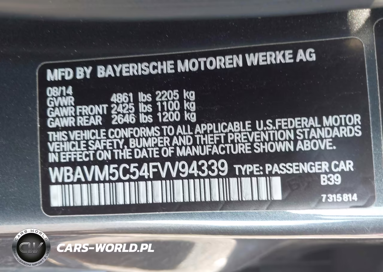 2015 BMW X1 xDrive35I VIN:WBAVM5C54FVV94339 - 9