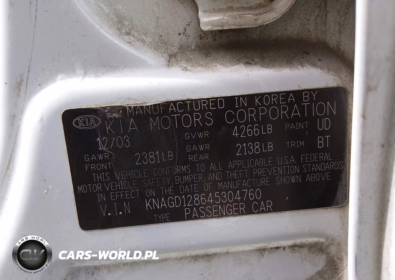 2004 Kia Optima Ex V6-Lx V6 VIN:KNAGD128645304760 - 9