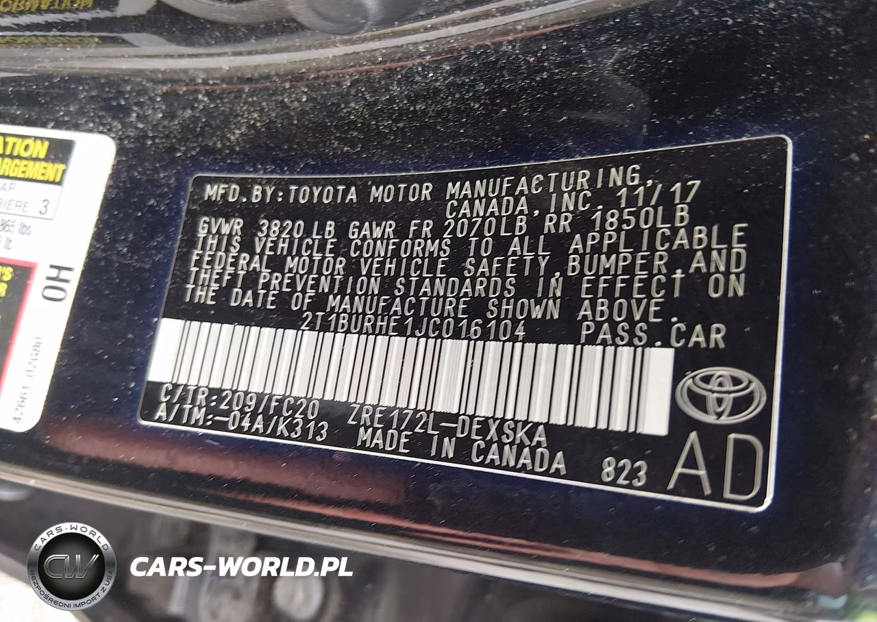 2018 Toyota Corolla Se VIN:2T1BURHE1JC016104 - 9