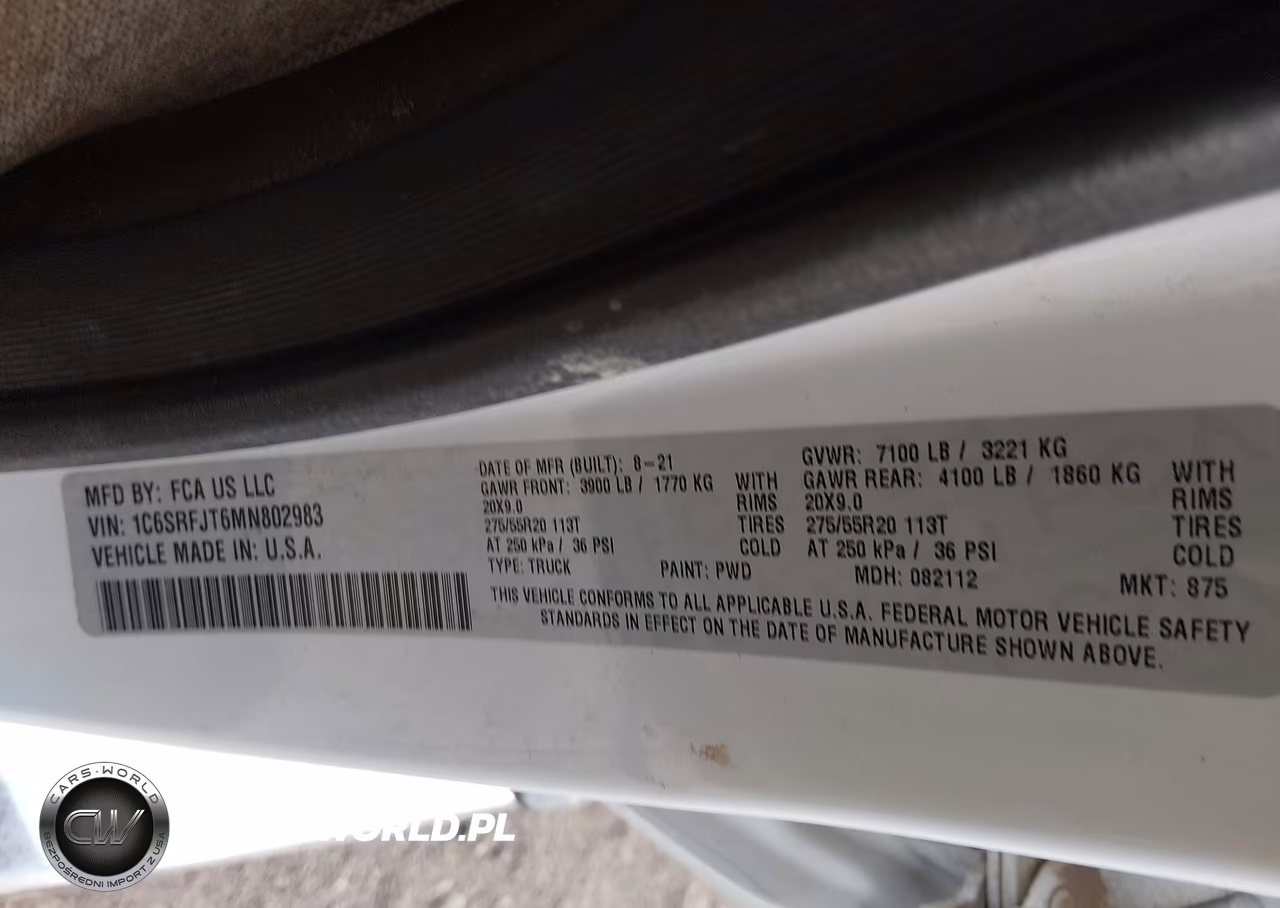 2021 Ram 1500 Laramie 4X4 5'7 Box VIN:1C6SRFJT6MN802983 - 9