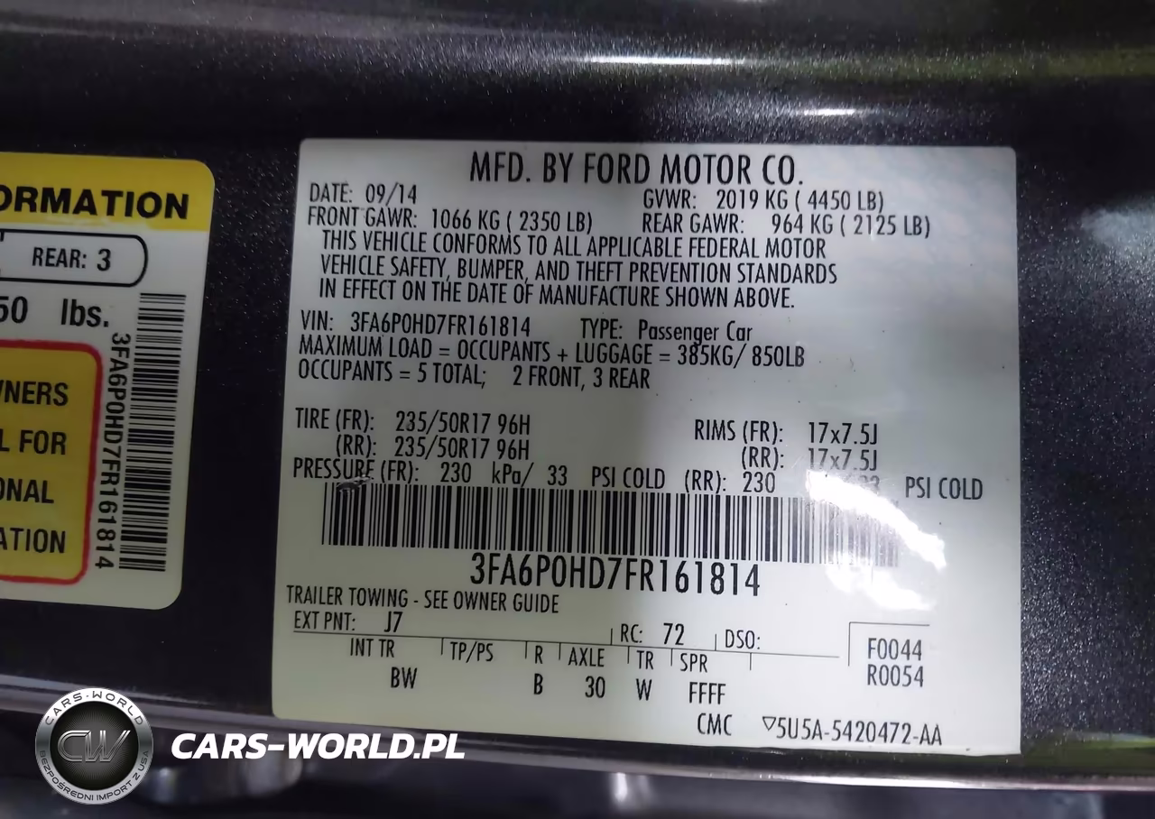 2015 Ford Fusion Se VIN:3FA6P0HD7FR161814 - 9