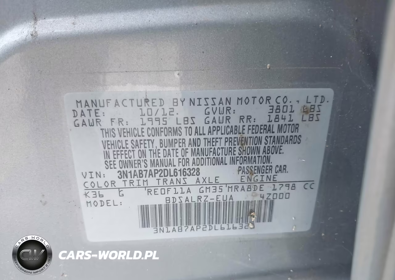 2013 Nissan Sentra Sr VIN:3N1AB7AP2DL616328 - 9