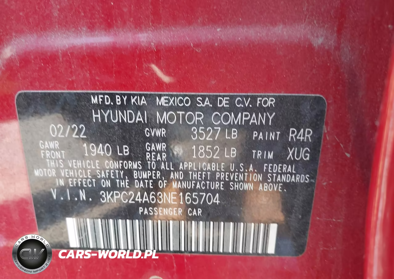 2022 Hyundai Accent Sel VIN:3KPC24A63NE165704 - 9