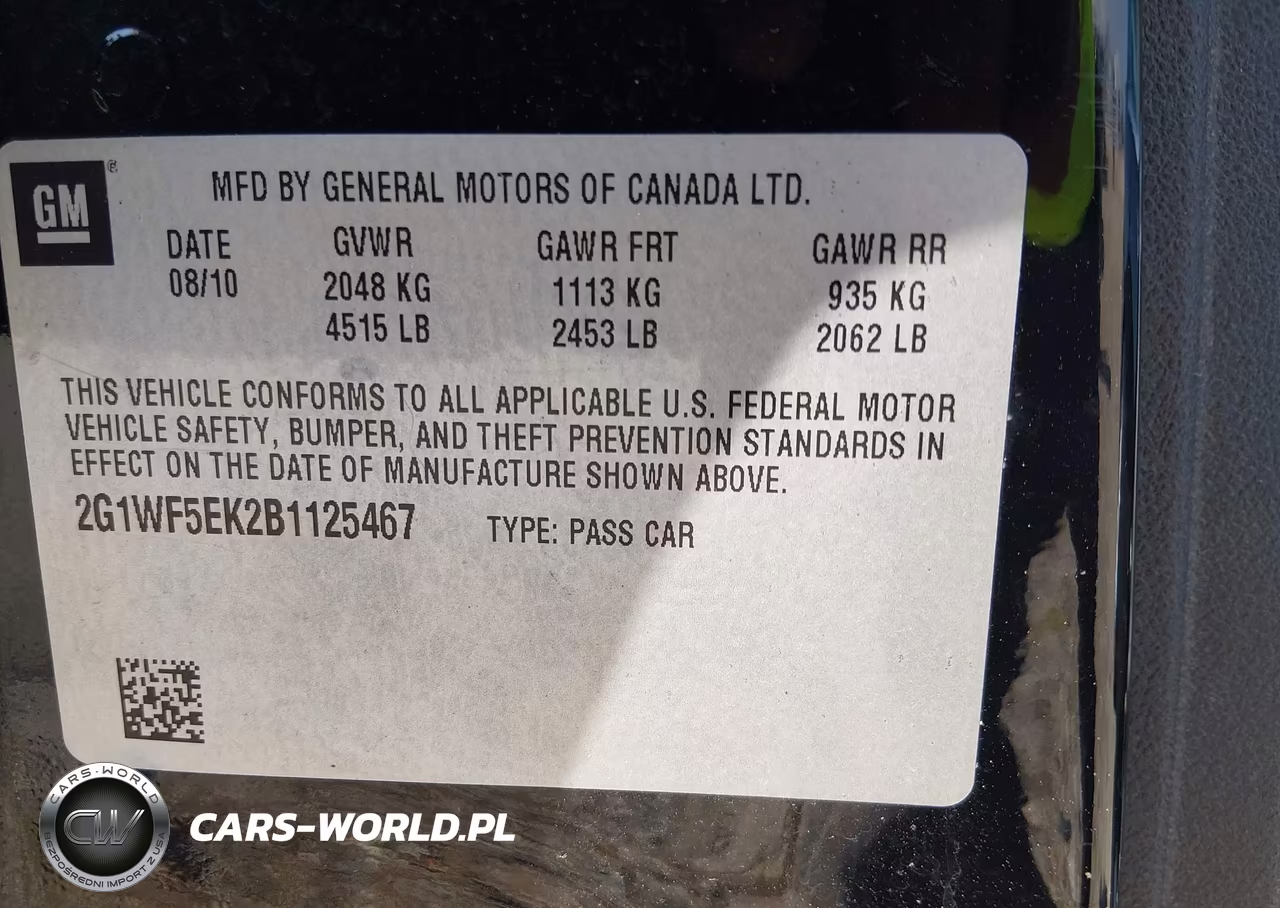 2011 Chevrolet Impala Ls VIN:2G1WF5EK2B1125467 - 9