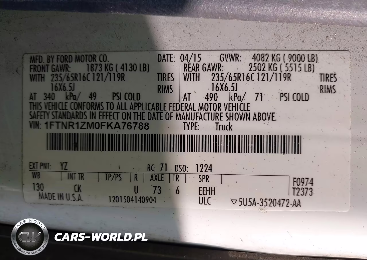 2015 Ford Transit-250 VIN:1FTNR1ZM0FKA76788 - 9