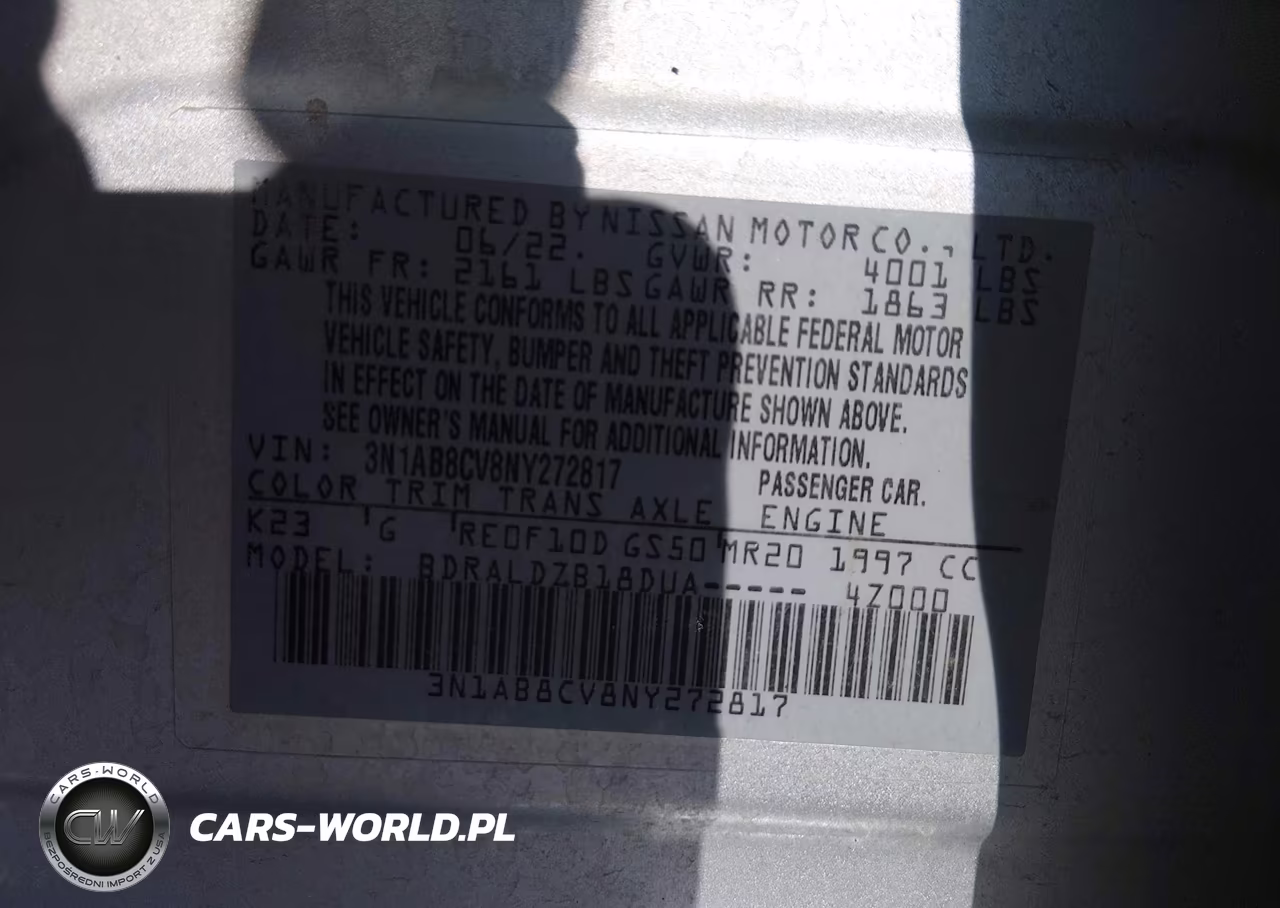 2022 Nissan Sentra Sv Xtronic Cvt VIN:3N1AB8CV8NY272817 - 9