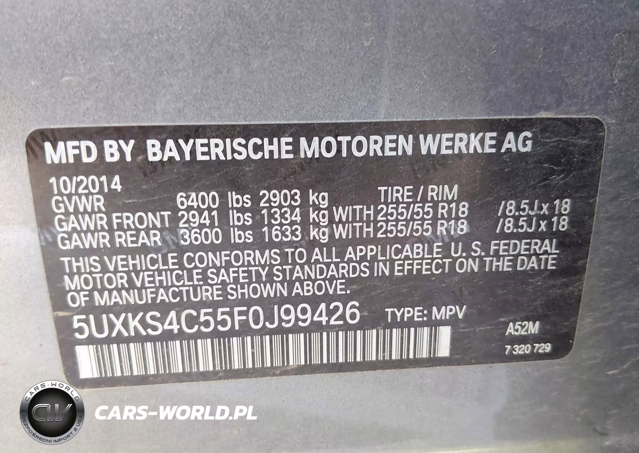 2015 BMW X5 xDrive35D VIN:5UXKS4C55F0J99426 - 9