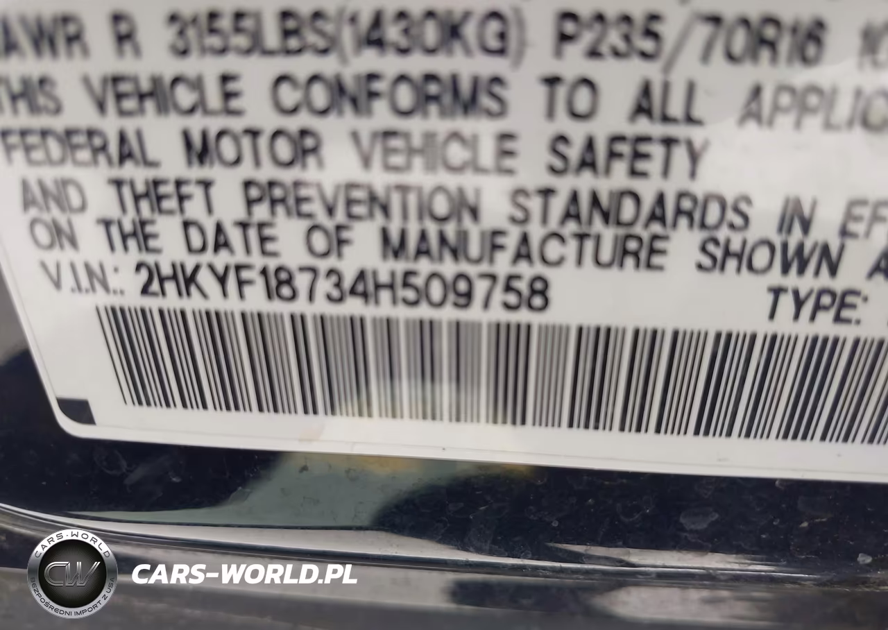 2004 Honda Pilot Ex-L VIN:2HKYF18734H509758 - 9