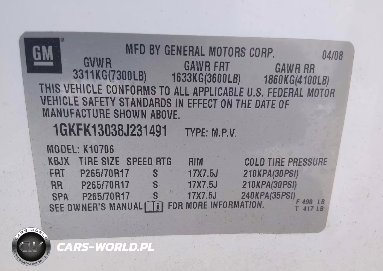 2008 GMC Yukon Sle VIN:1GKFK13038J231491 - 9